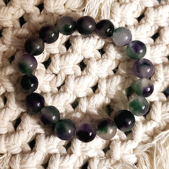 Natural multi treasure turquoise stone, crystal green ghost Agate bracelet 10mm. - Picture 1 of 4